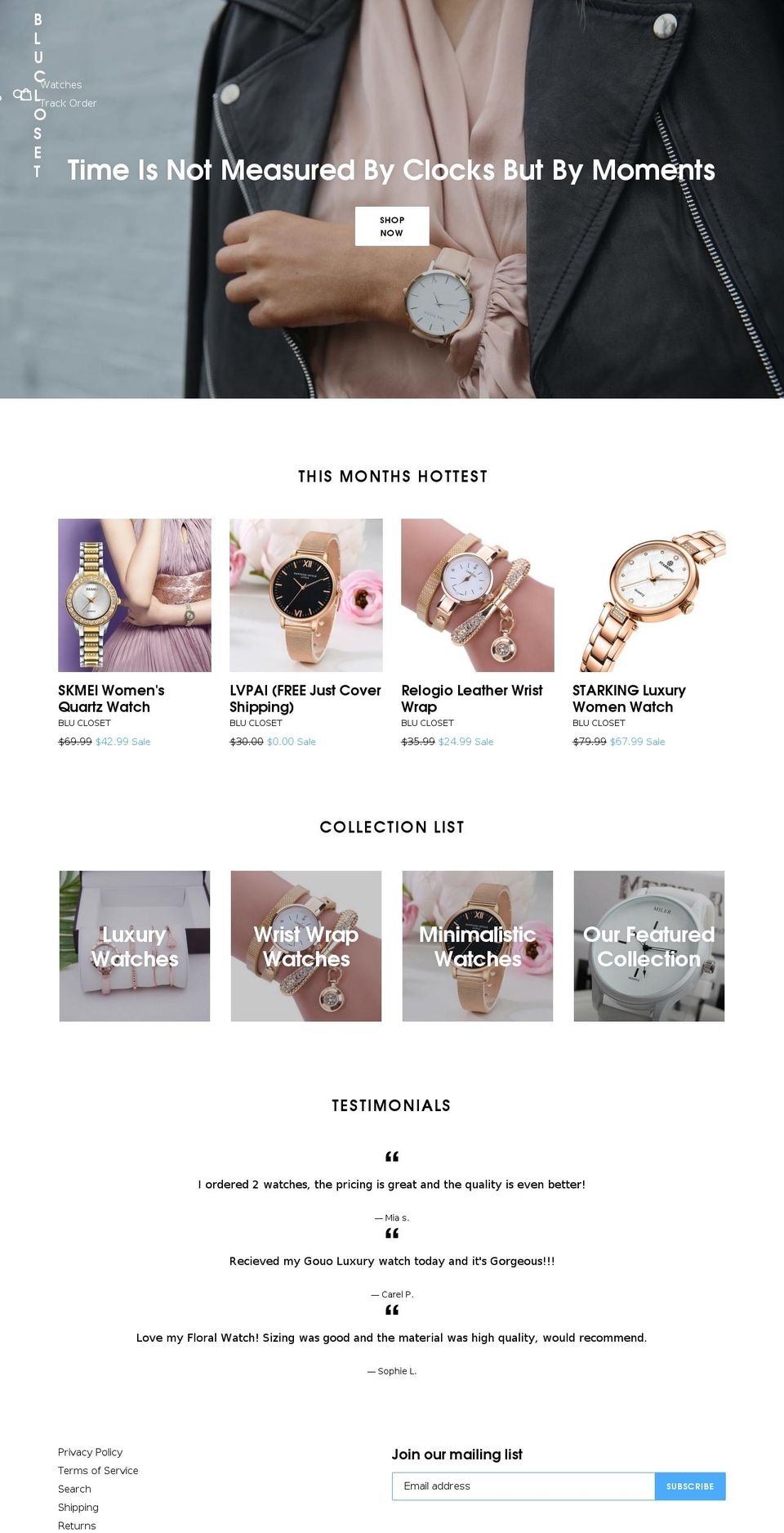timesaftertime.com — Shopify storefront screenshot