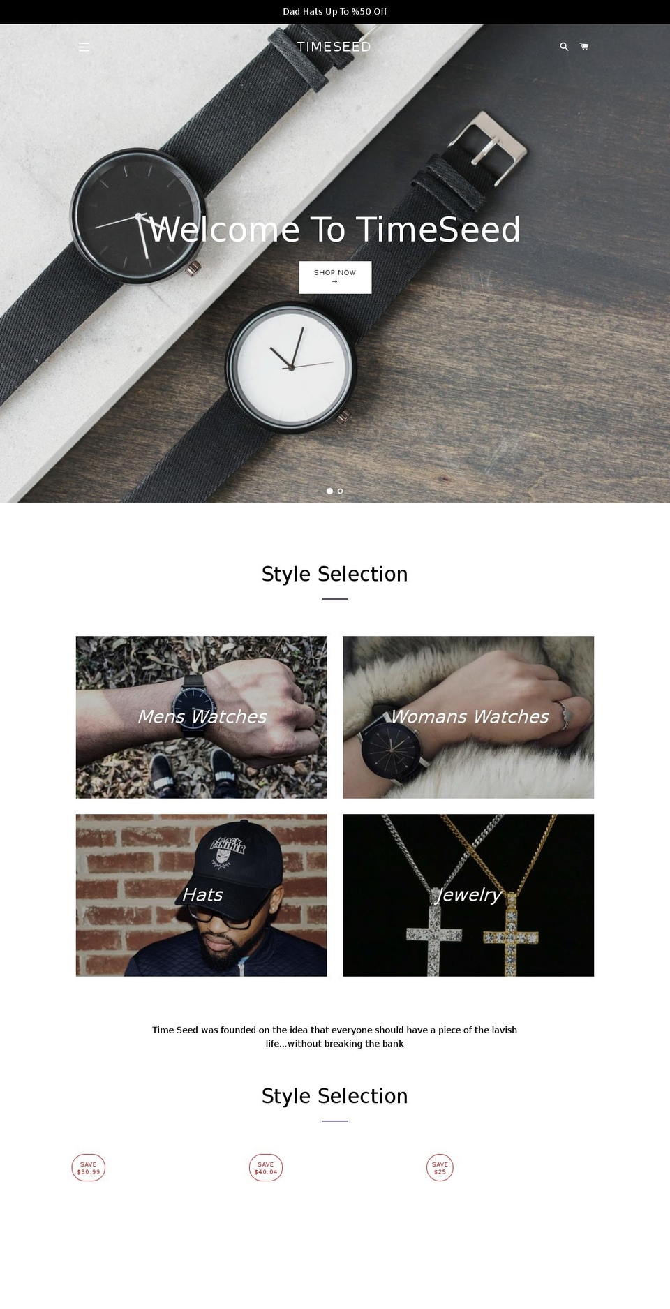 timeseedinc.com shopify website screenshot