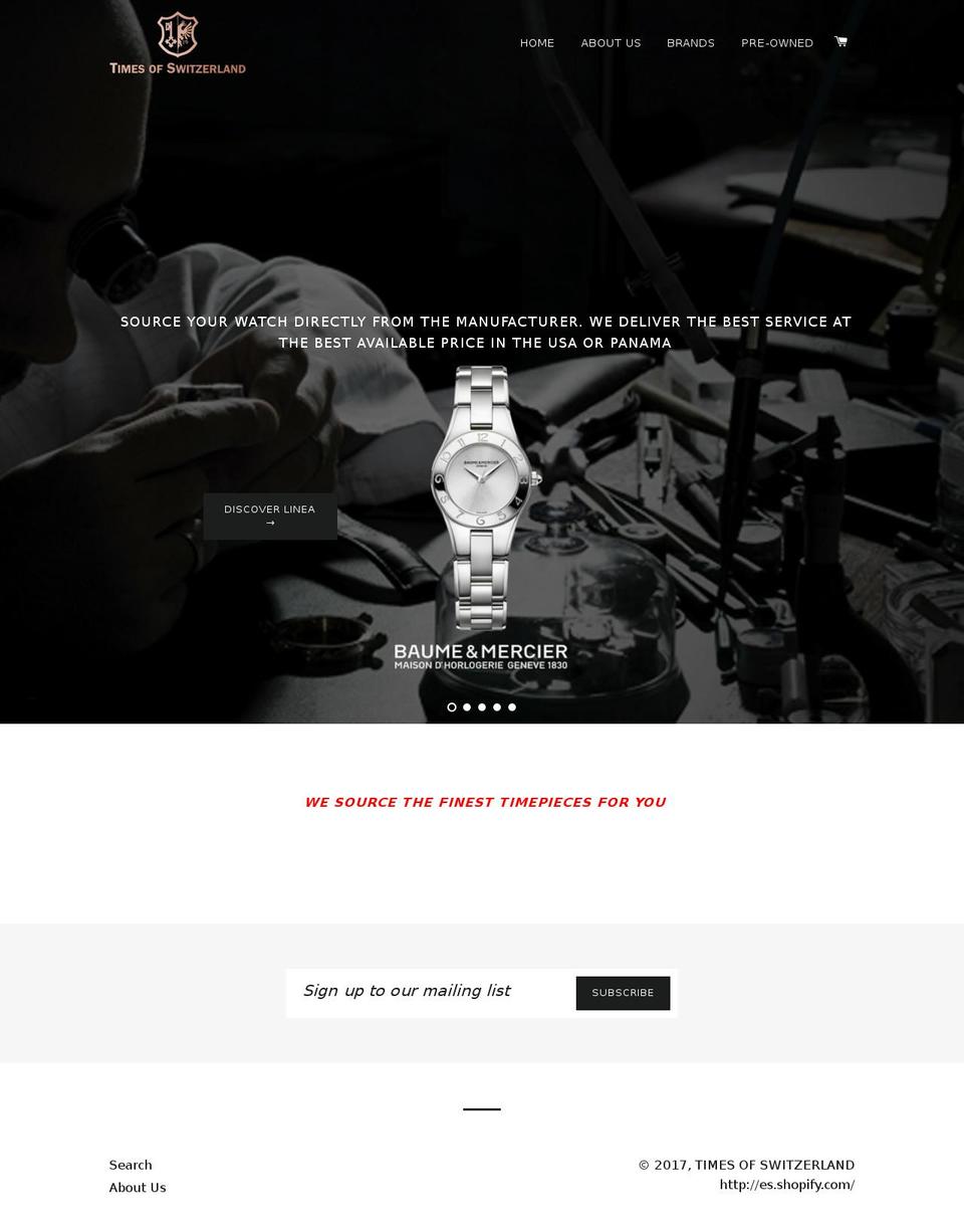 timesofswitzerland.com shopify website screenshot