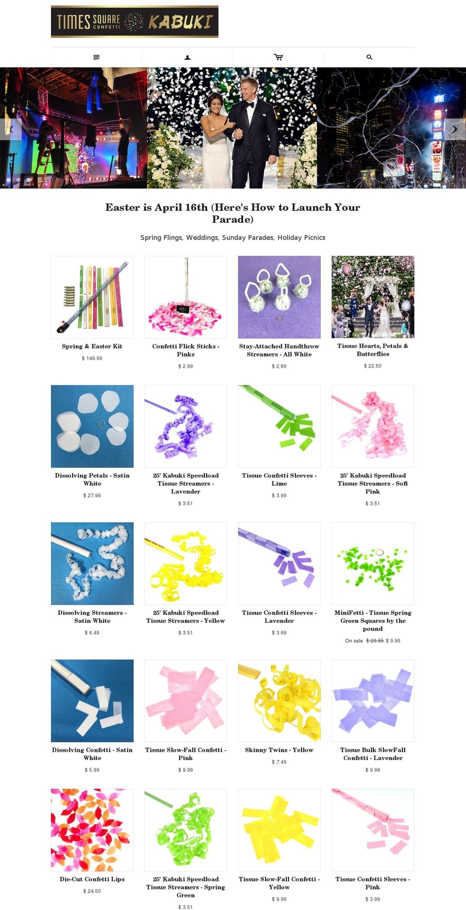 timessquareconfetti.com shopify website screenshot