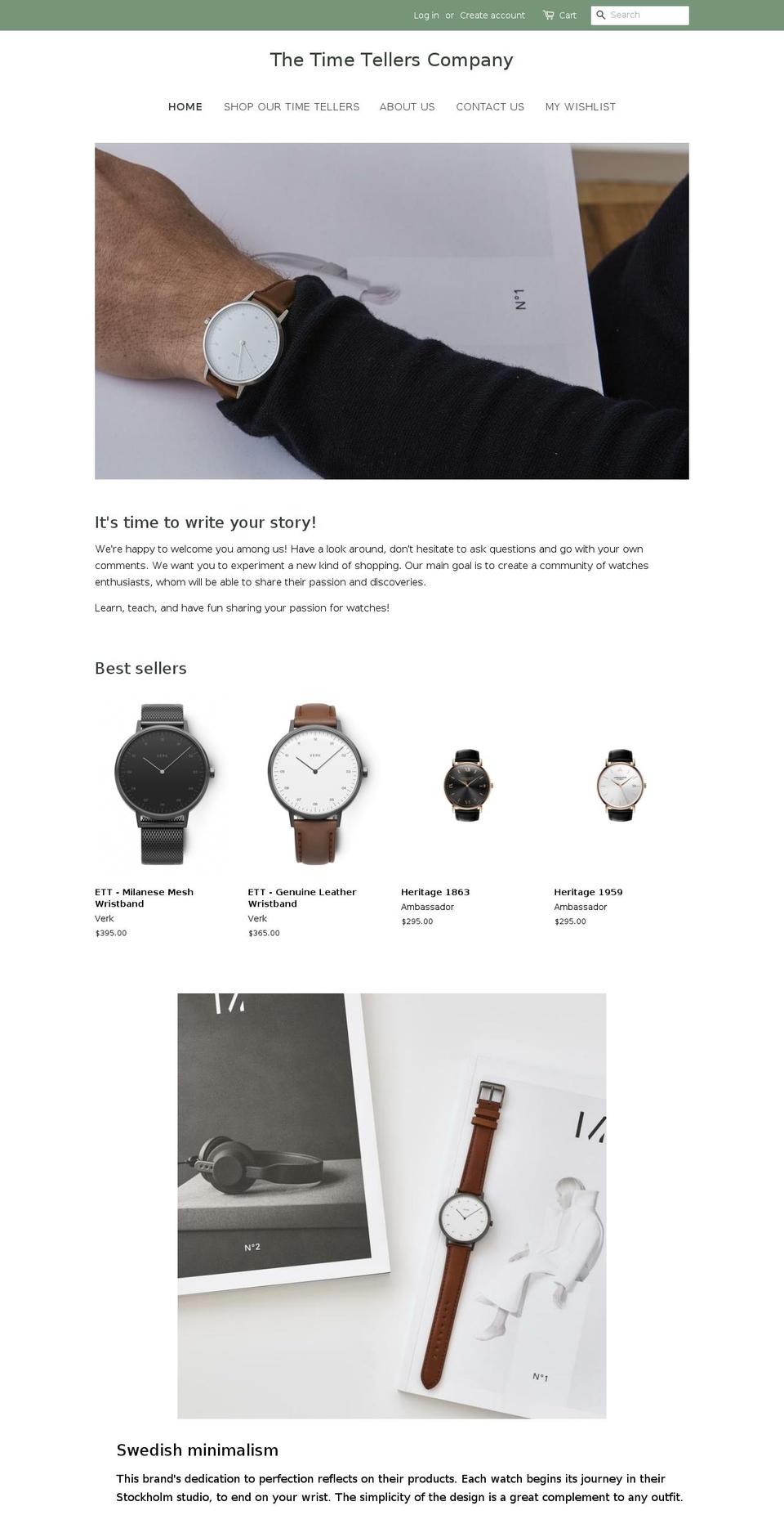 timetellersco.com — Shopify storefront screenshot
