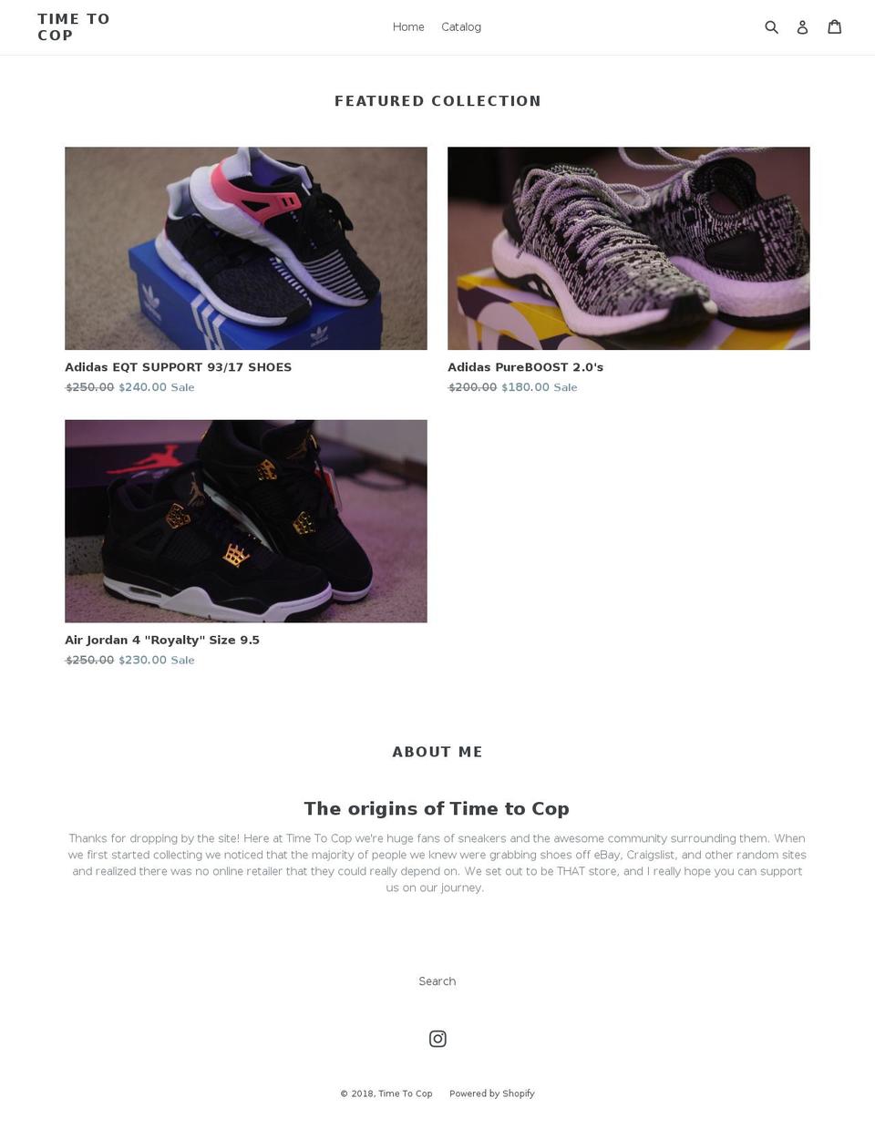 timetocop.com — Shopify storefront screenshot