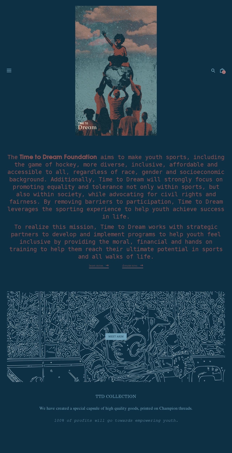 timetodream.org shopify website screenshot