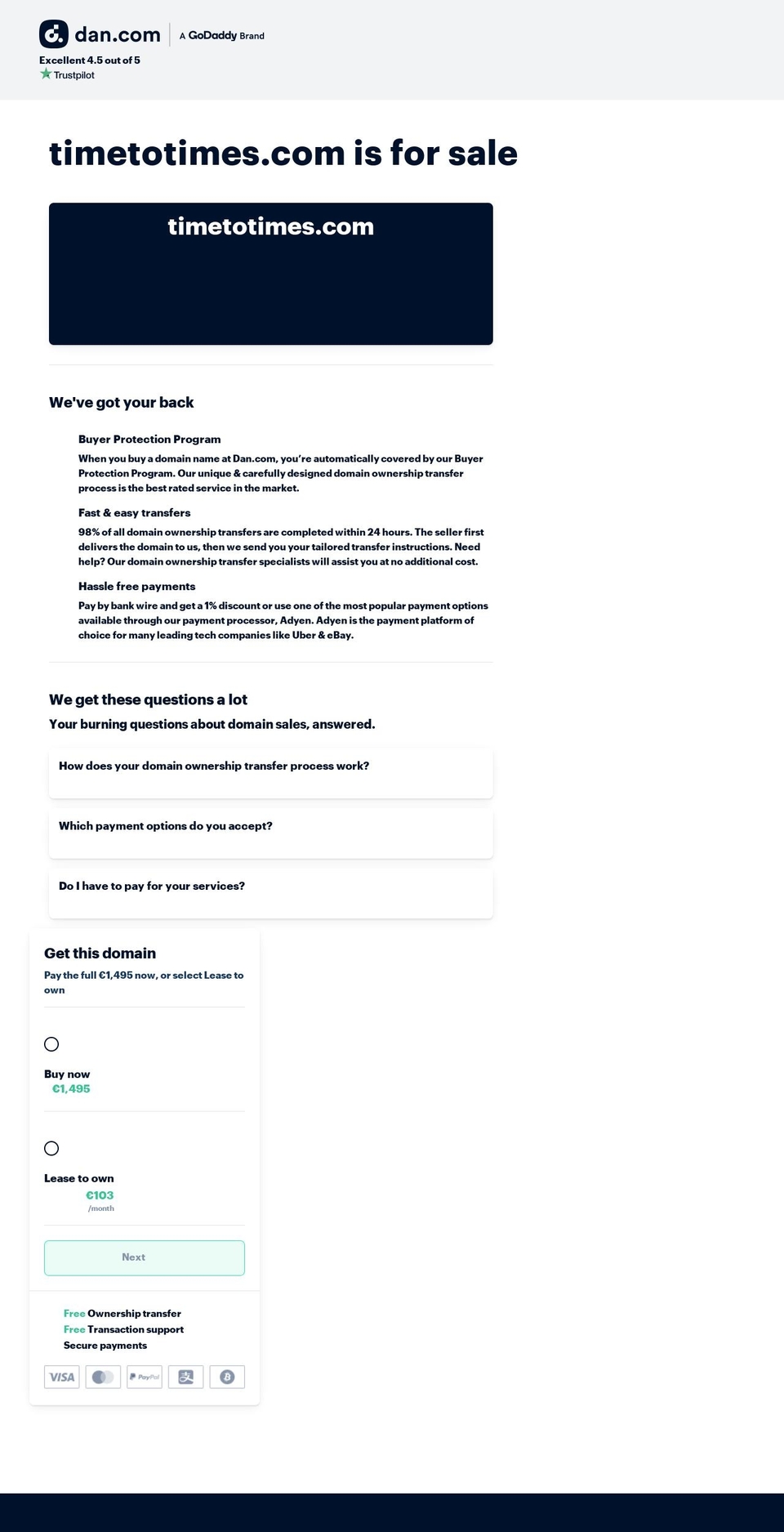 timetotimes.com — Shopify storefront screenshot