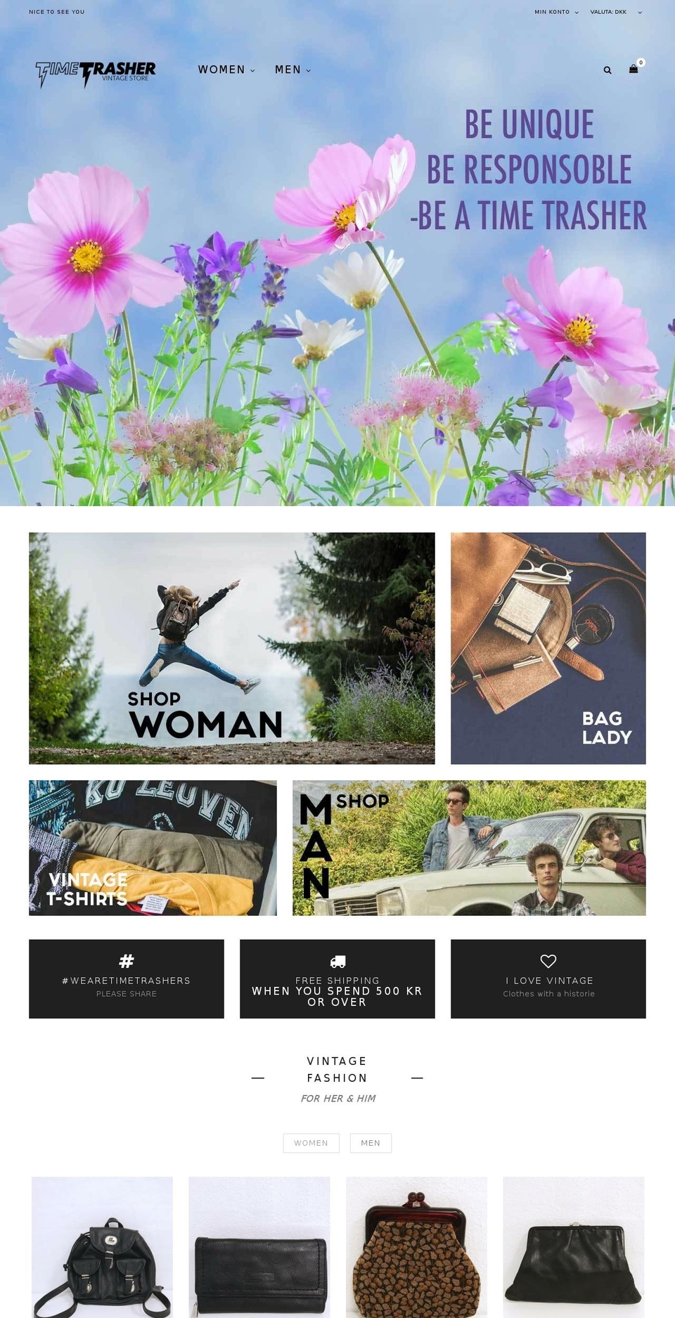 timetrasher.com — Shopify storefront screenshot