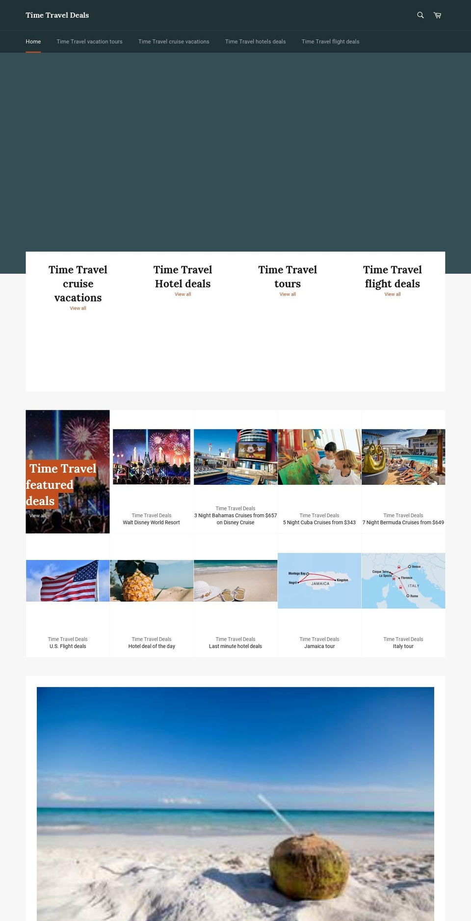 timetraveldeals.com — Shopify storefront screenshot