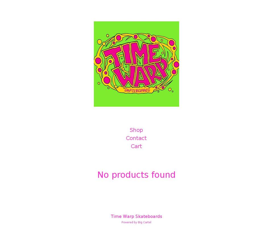 timewarpskateboards.com — Shopify storefront screenshot