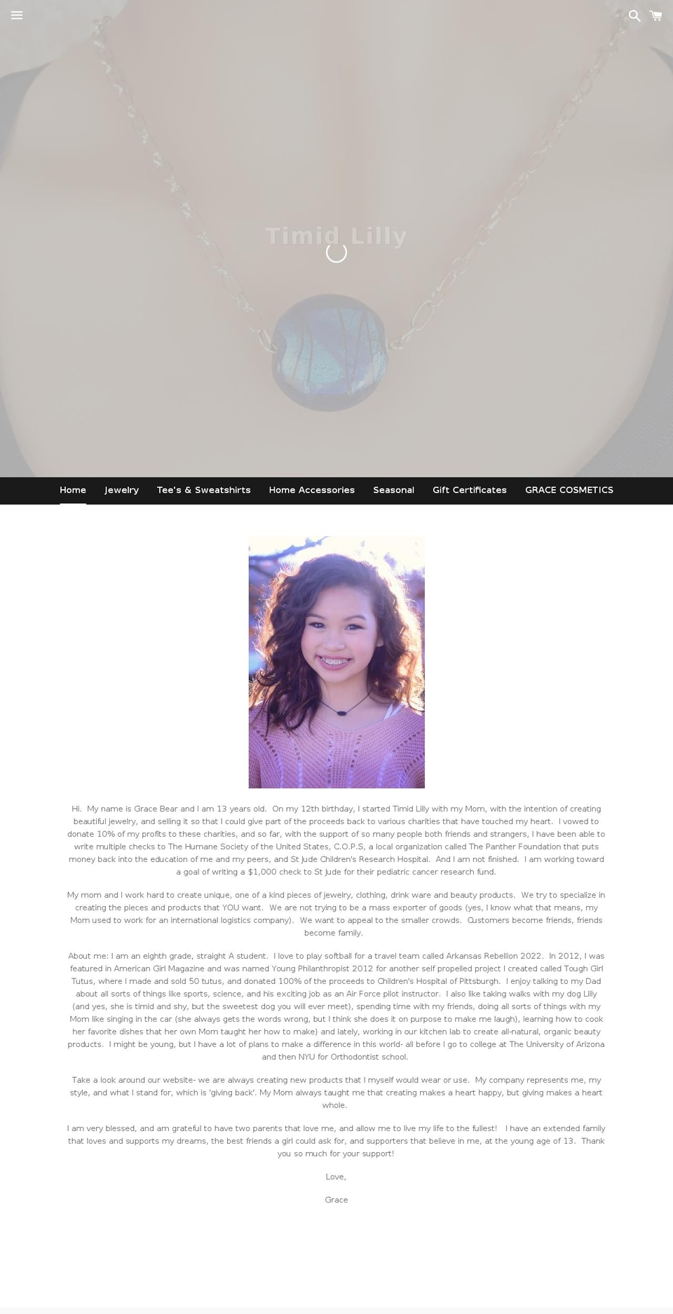 timidlilly.com shopify website screenshot