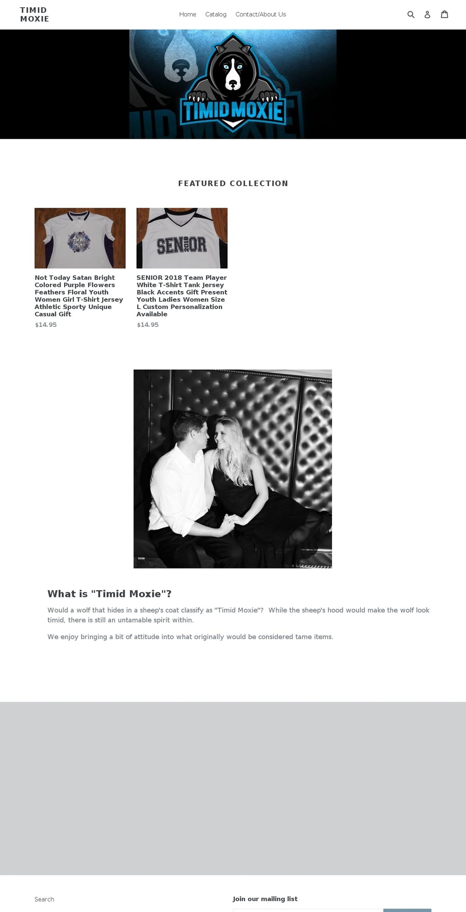 timidmoxie.com shopify website screenshot