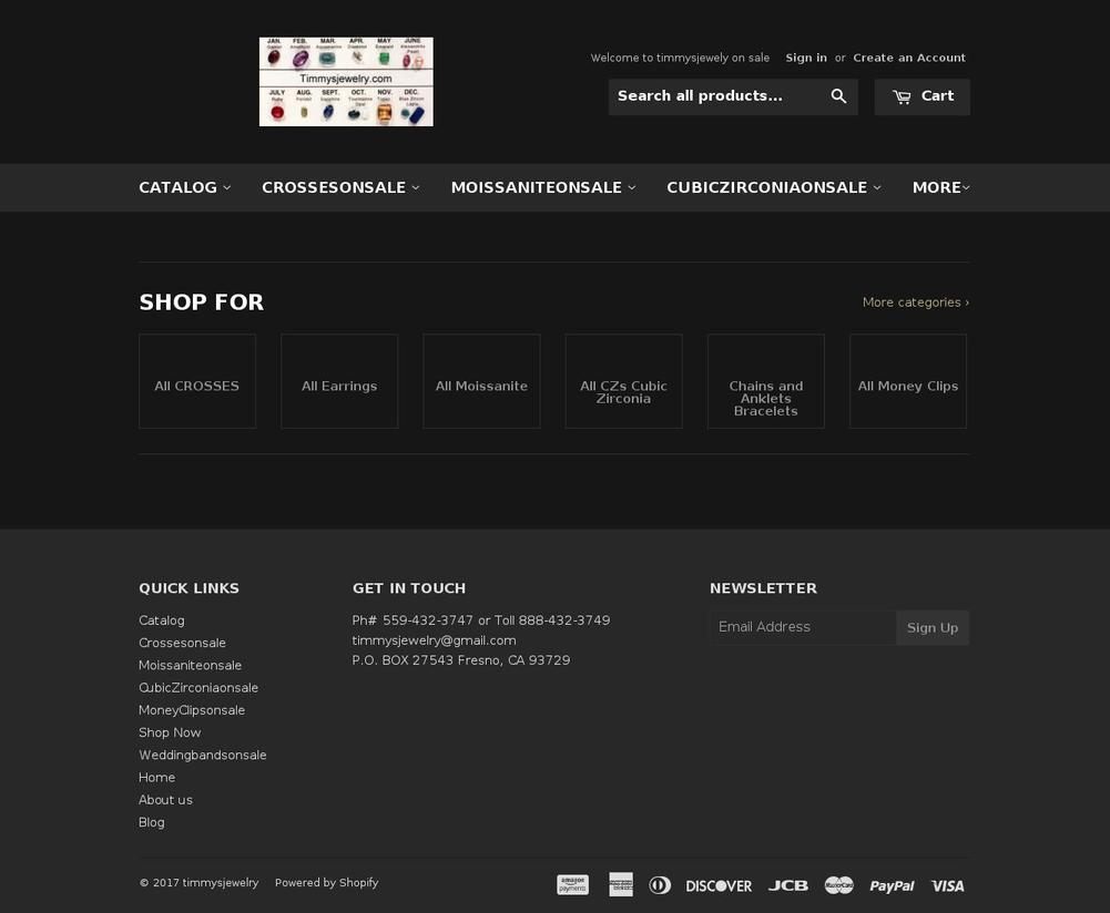 timmysjewelry.com shopify website screenshot