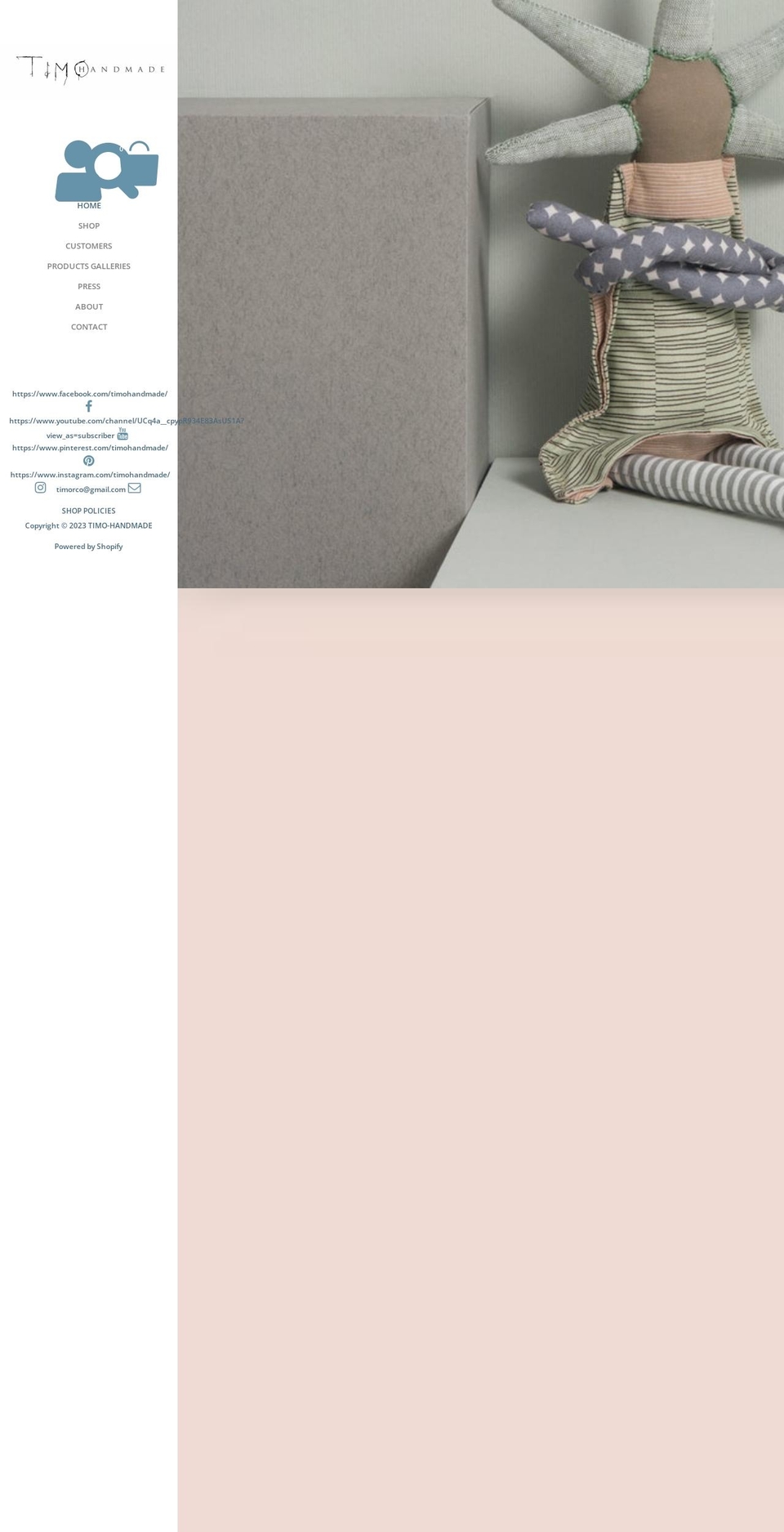 timo-handmade.com shopify website screenshot