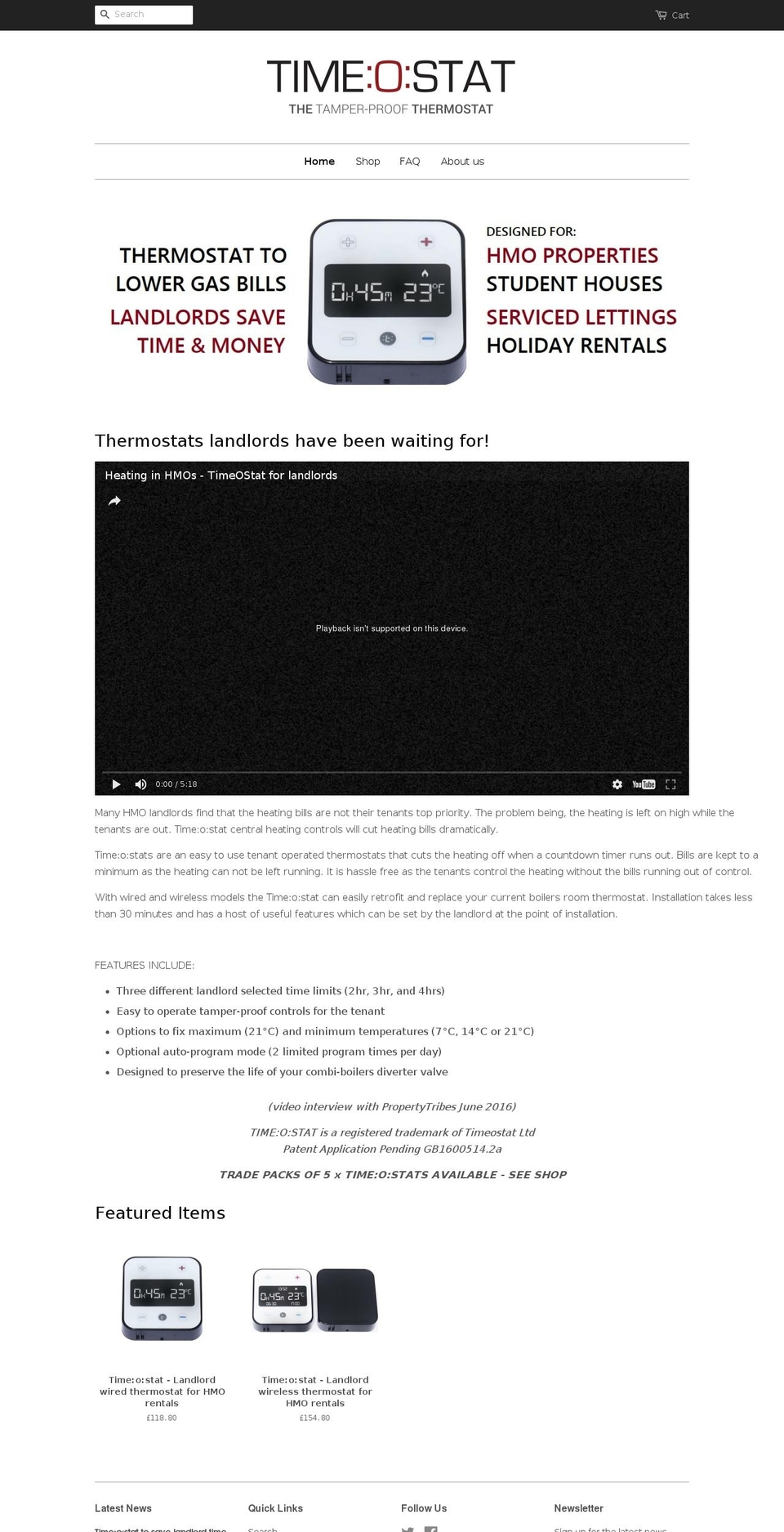 timostat.com shopify website screenshot
