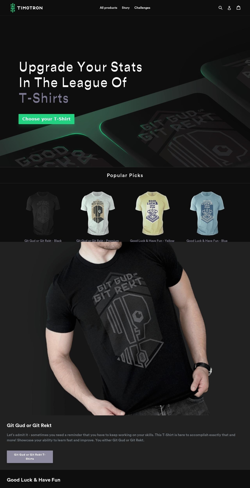 timotron.com — Shopify storefront screenshot