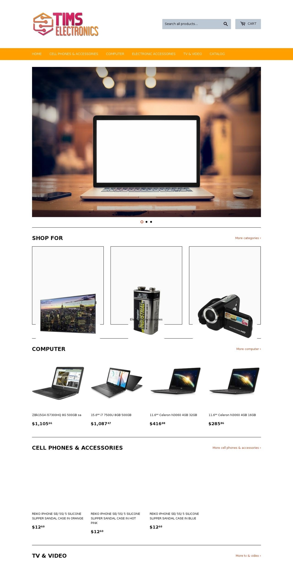 timselectronics.com — Shopify storefront screenshot