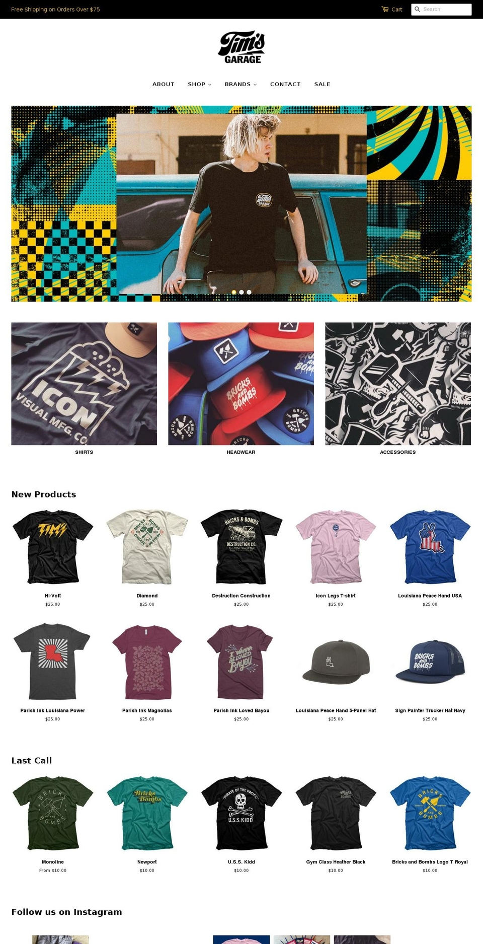 timsgaragebr.com shopify website screenshot