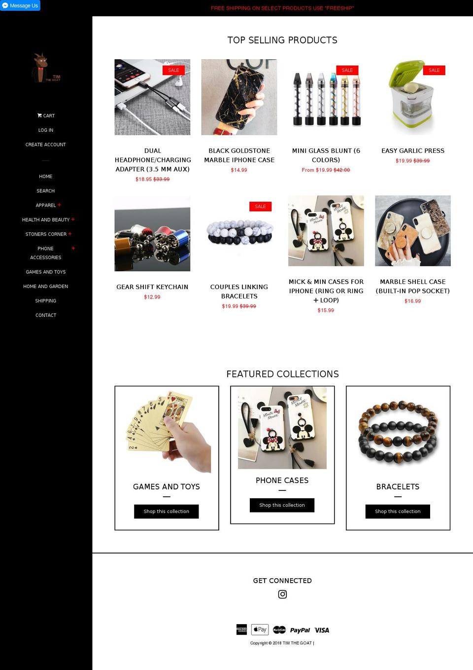timthegoat.com — Shopify storefront screenshot