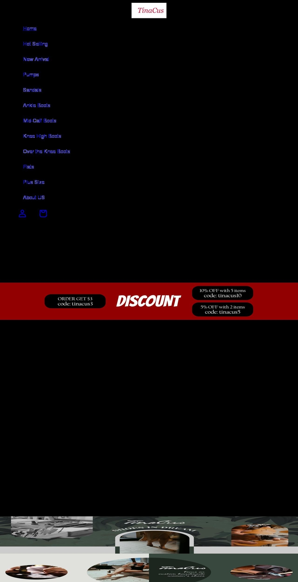 tinacustom.com shopify website screenshot