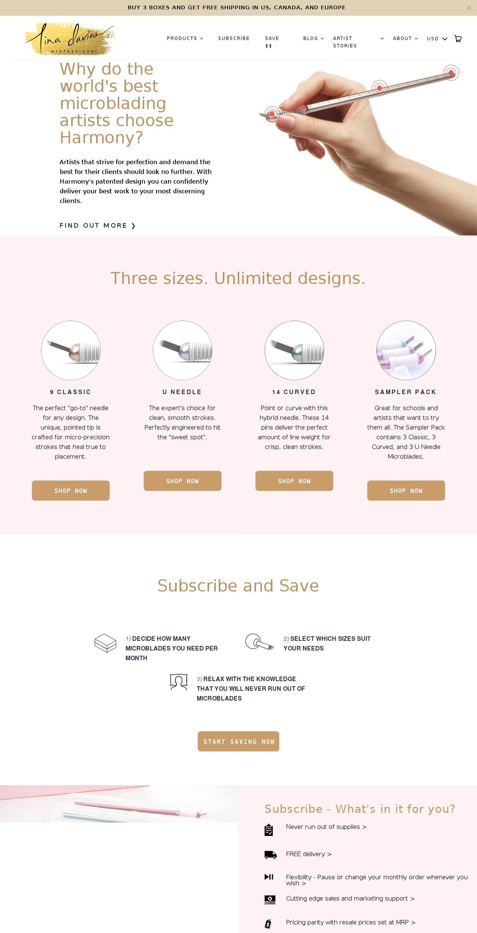 tinadavies.com shopify website screenshot