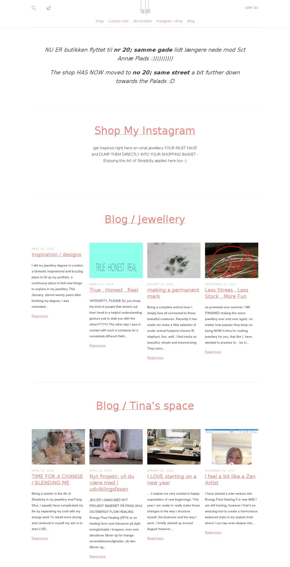 tinahjelm.dk shopify website screenshot