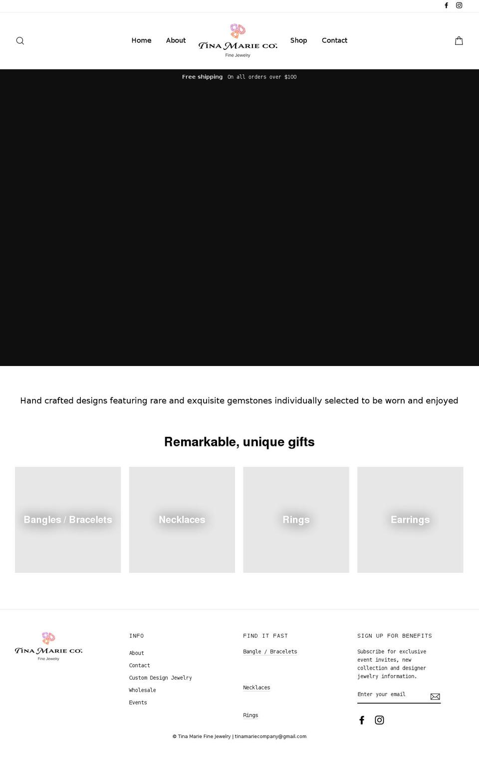 tinamarieco.com shopify website screenshot