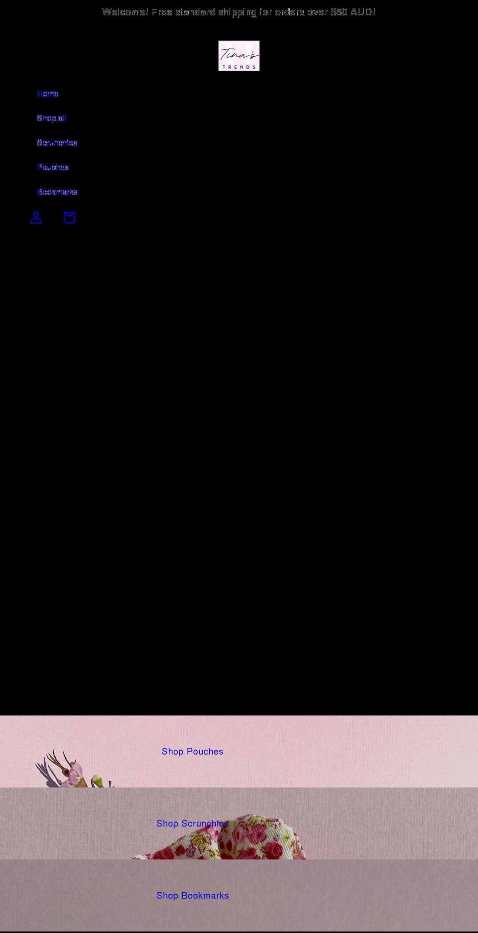 tinastrends.com shopify website screenshot