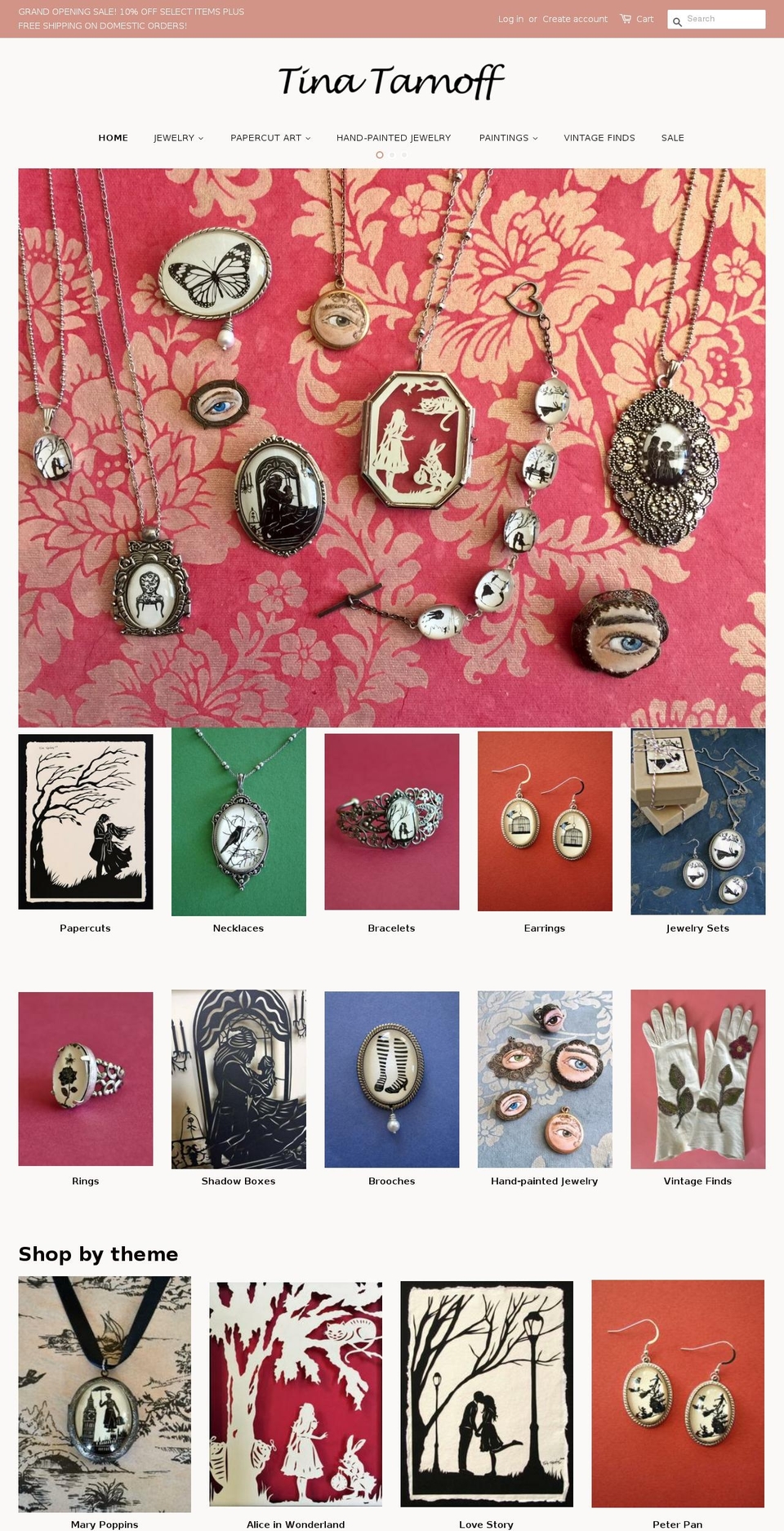 tinatarnoff.com — Shopify storefront screenshot