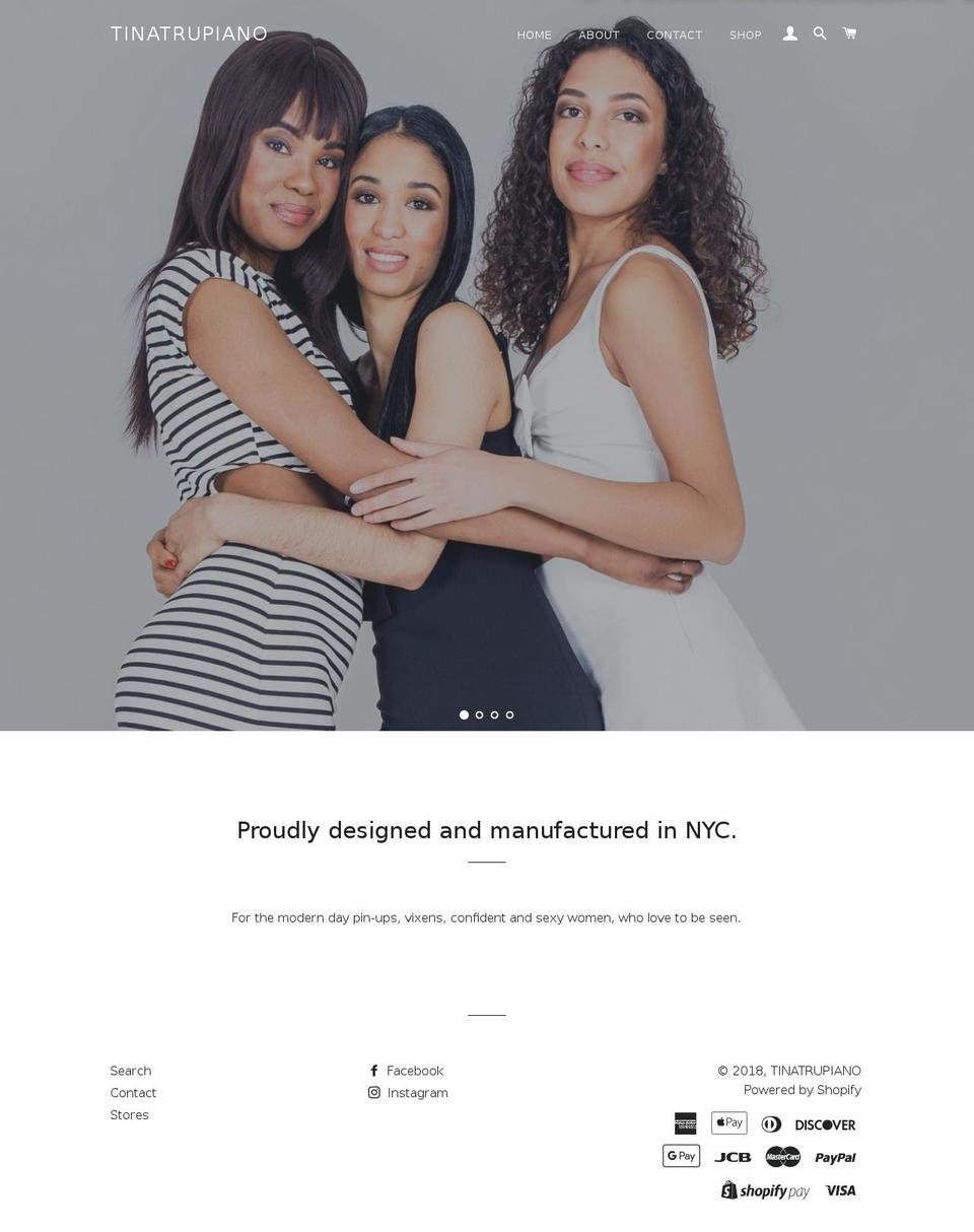 tinatrupiano.com — Shopify storefront screenshot