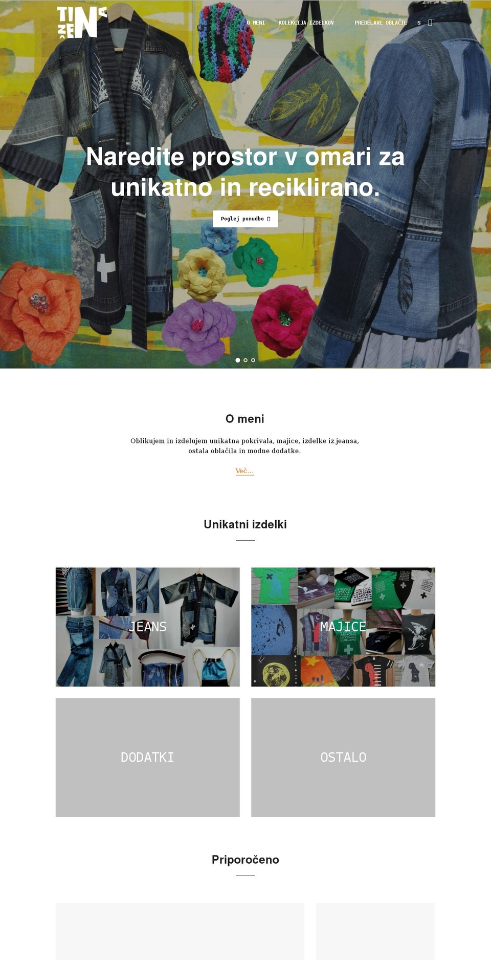 tinazen.si shopify website screenshot