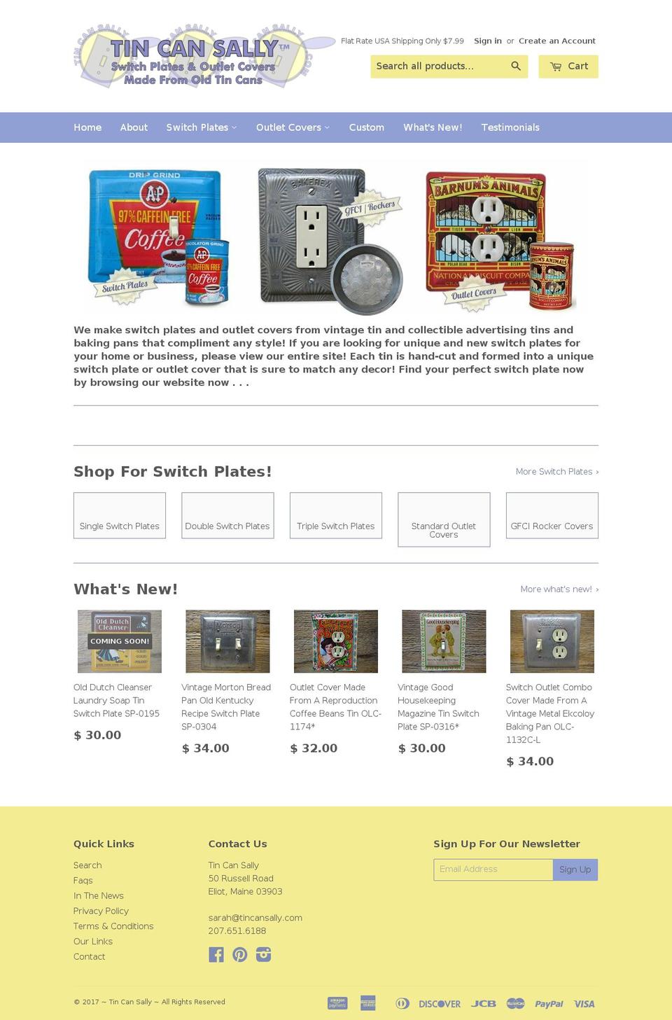tincansally.com shopify website screenshot