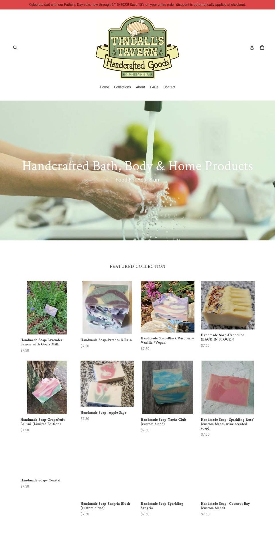 tindallstavernhcg.com — Shopify storefront screenshot