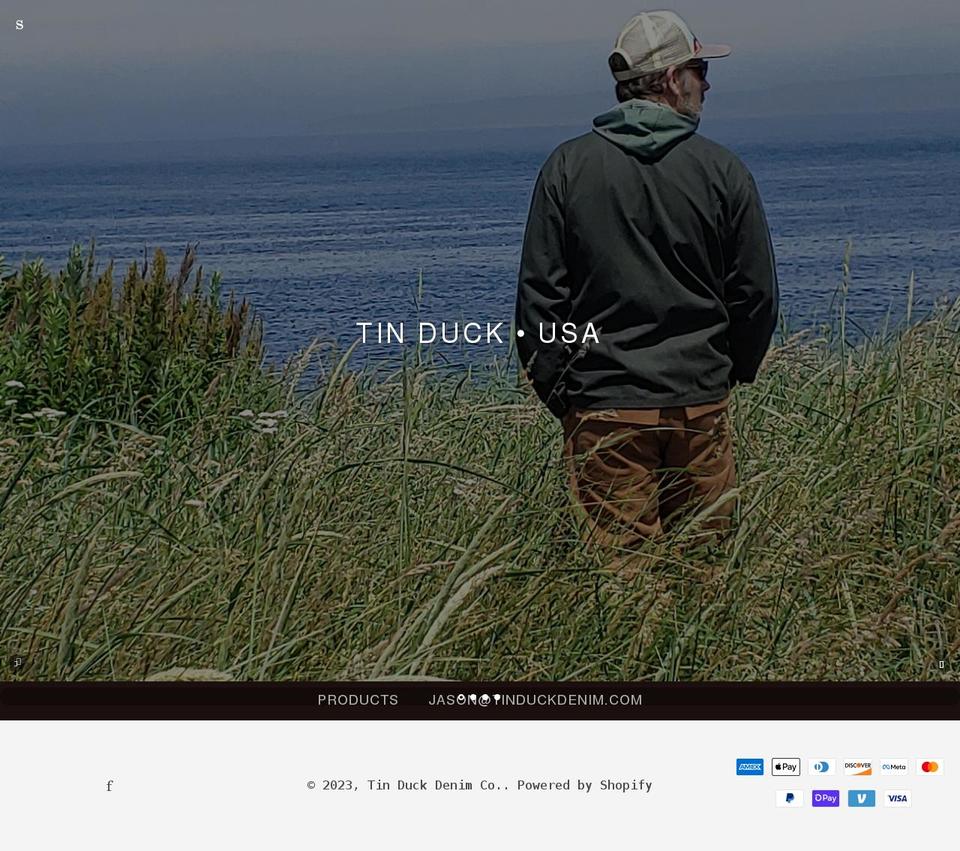 tinduckdenim.com — Shopify storefront screenshot