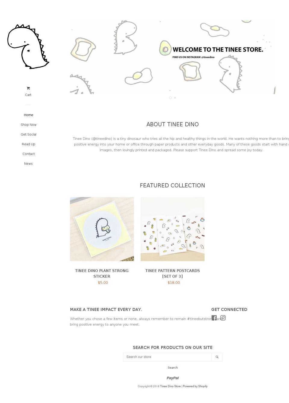 tineedino.com — Shopify storefront screenshot