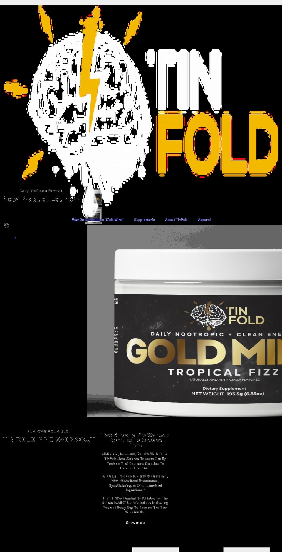 tinfold.com shopify website screenshot