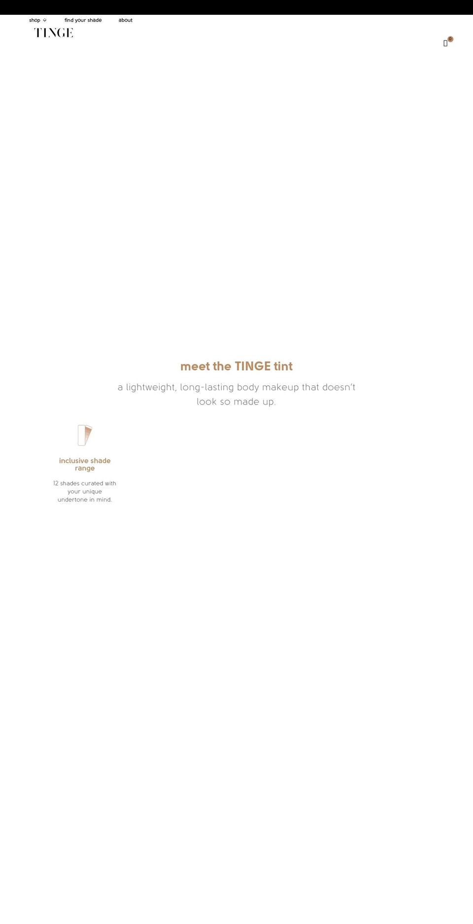 tingebeauty.com shopify website screenshot