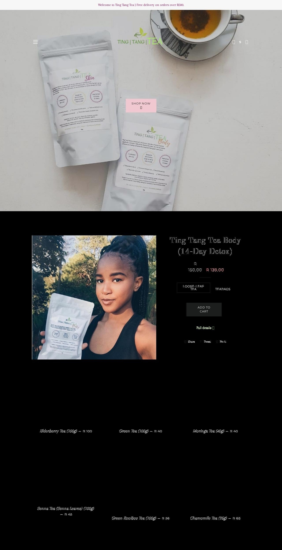 tingtangtea.com — Shopify storefront screenshot
