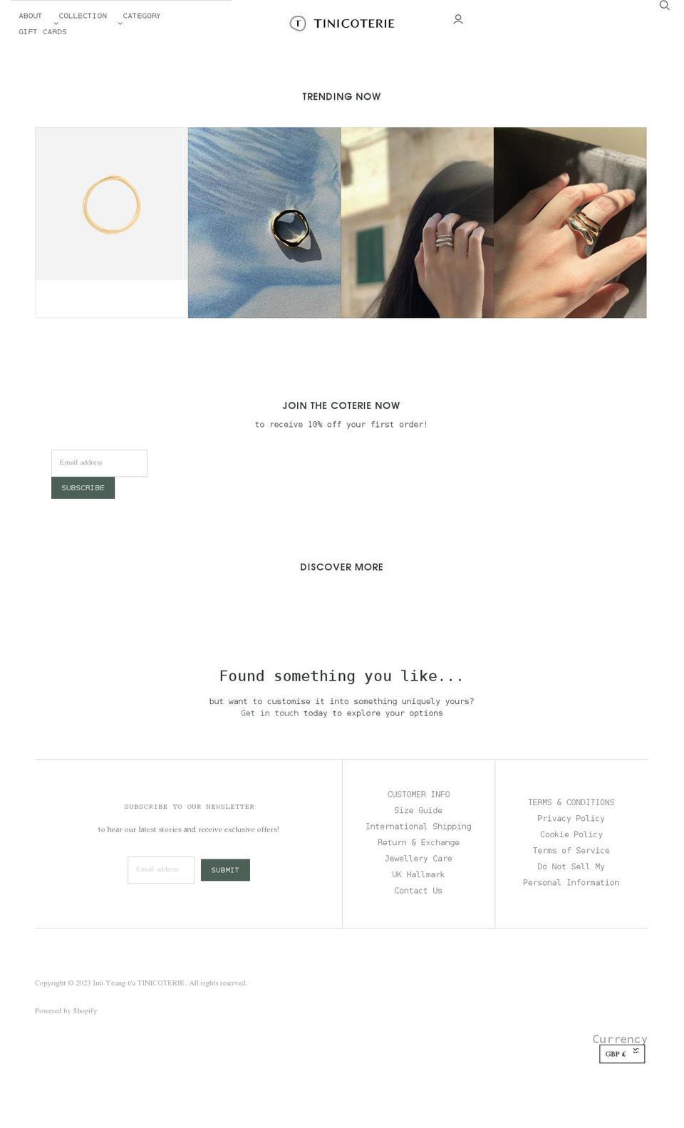 tinicoterie.com shopify website screenshot