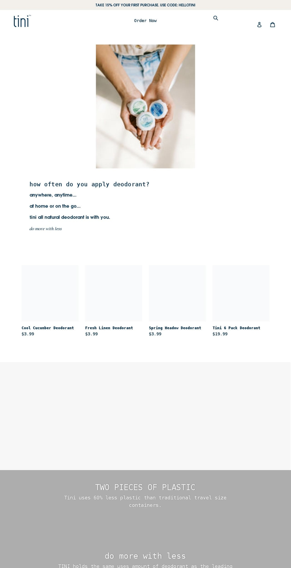 tininaturals.com shopify website screenshot