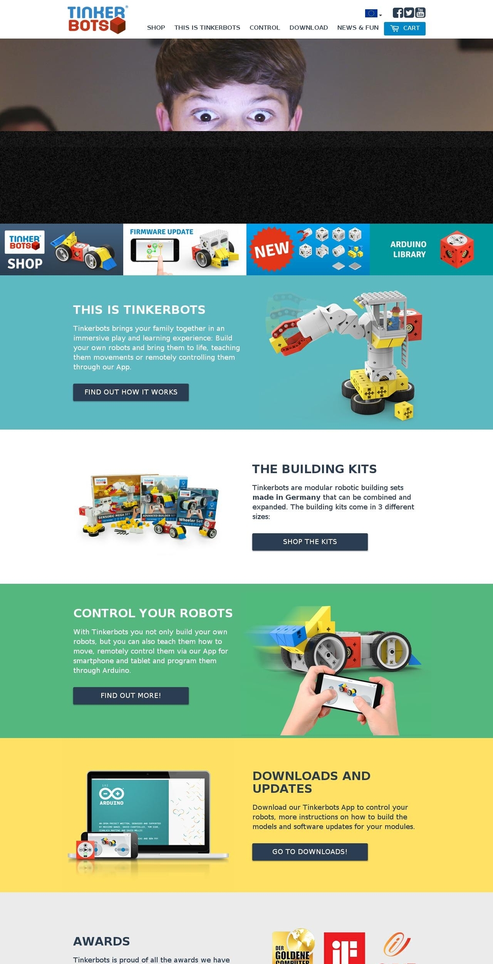 tinker-bots.net shopify website screenshot