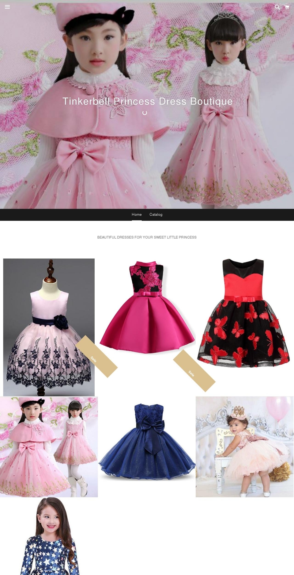 tinkerbellboutique.com — Shopify storefront screenshot