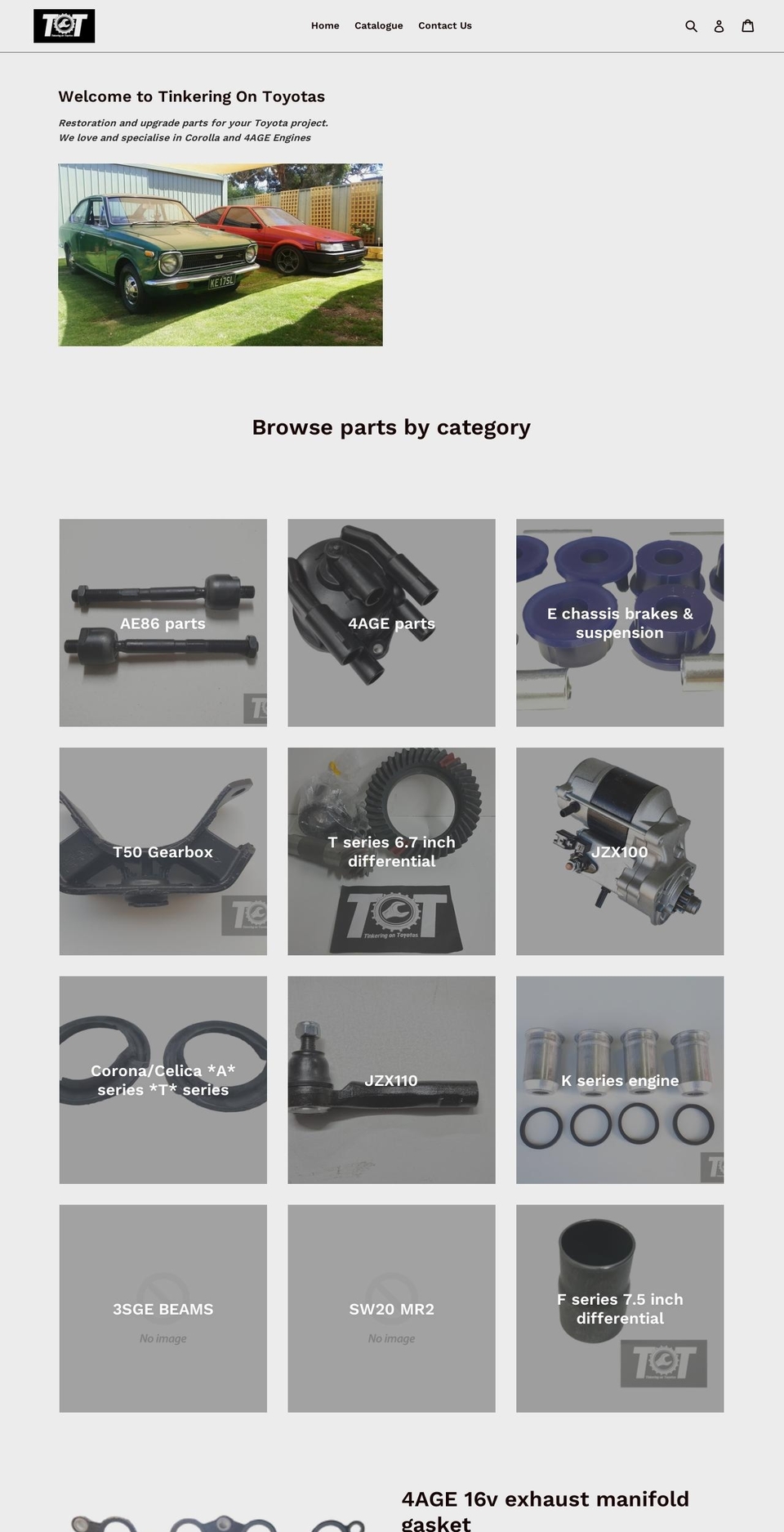 tinkeringontoyotas.com.au shopify website screenshot