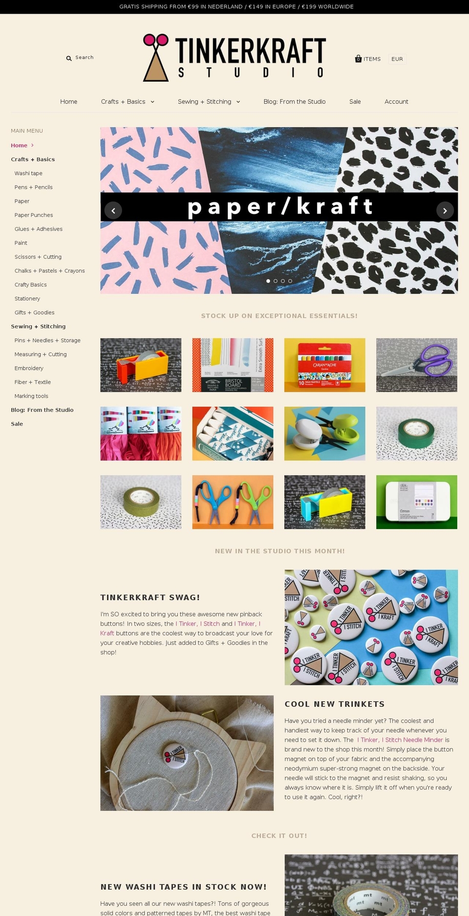 tinkerkraftstudio.com shopify website screenshot