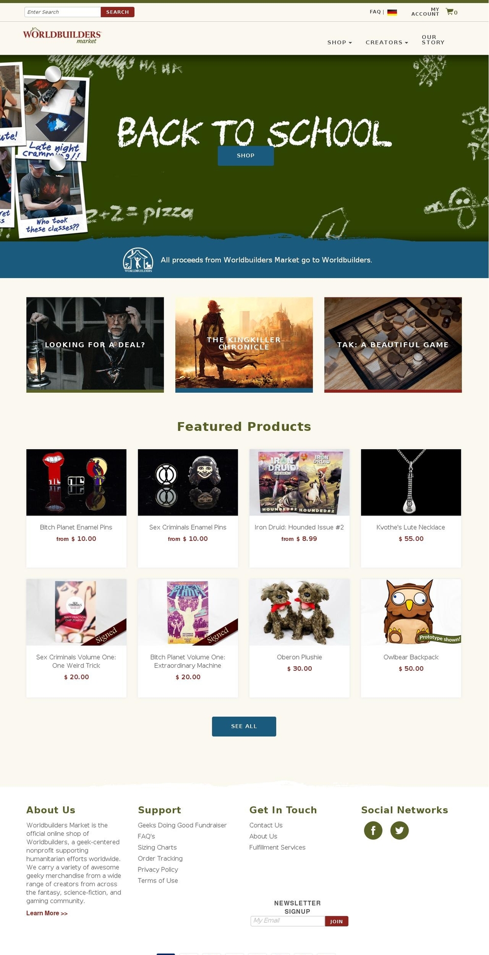 Worldbuilders Market - Standard Shopify theme site example tinkerspack.com