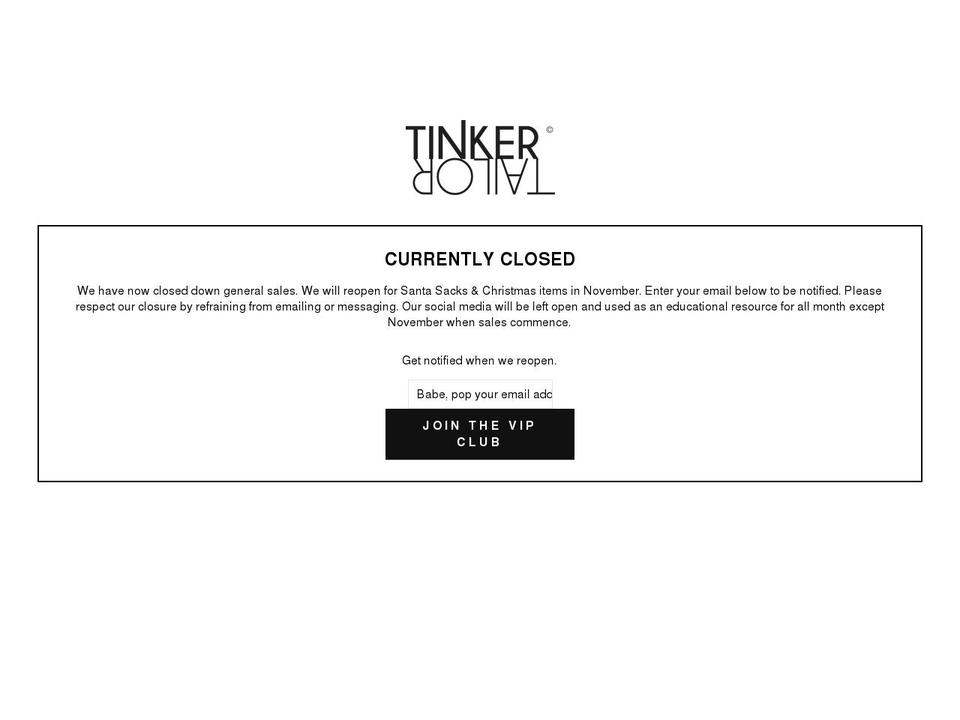 tinkertailor.co.nz shopify website screenshot