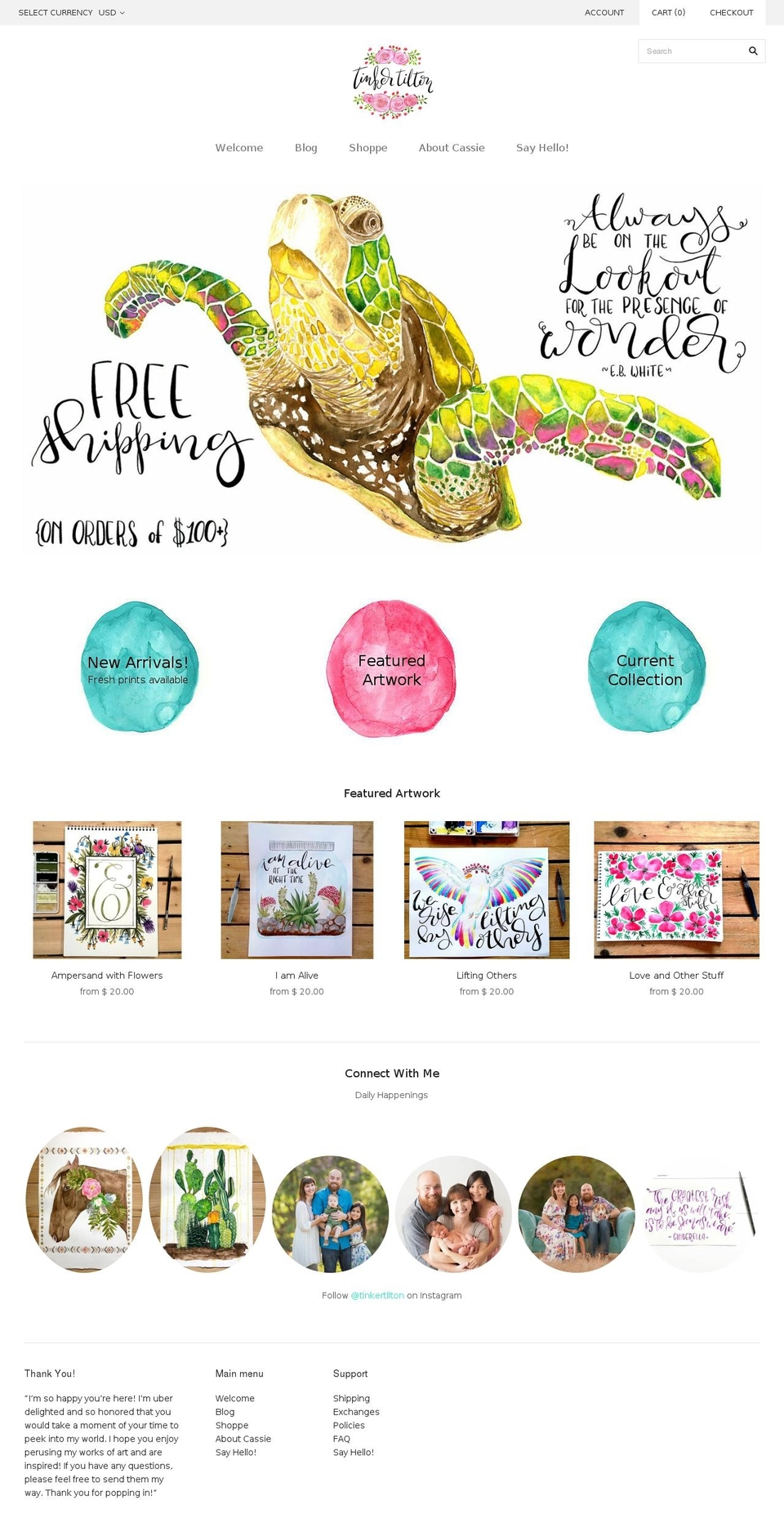 tinkertilton.com shopify website screenshot