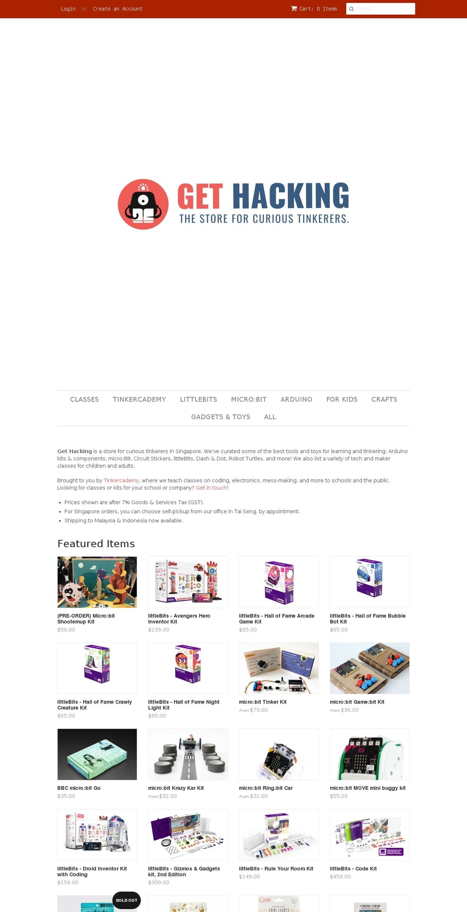 tinkertofu.com — Shopify storefront screenshot