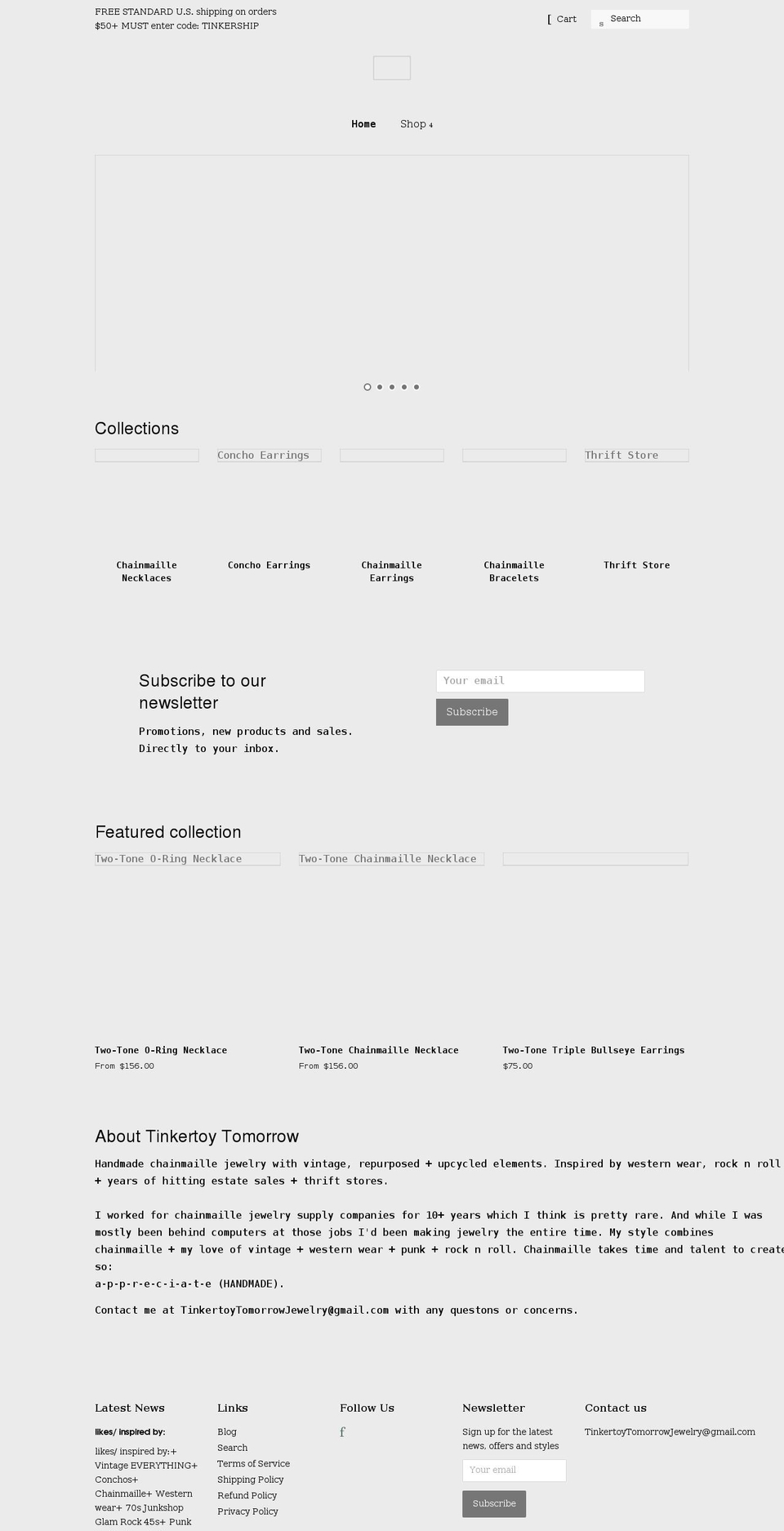 tinkertoytomorrow.com shopify website screenshot