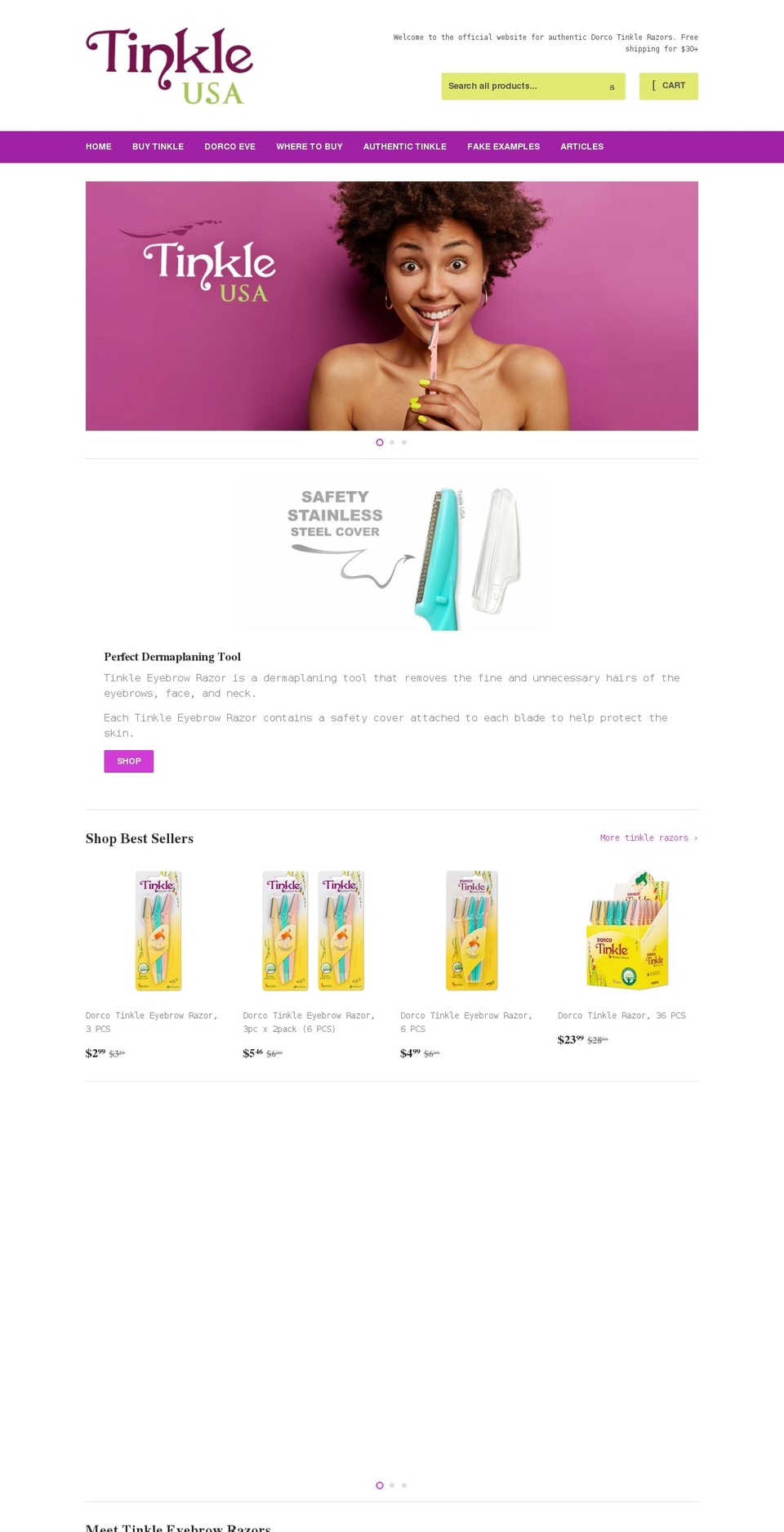 tinkleusa.com shopify website screenshot