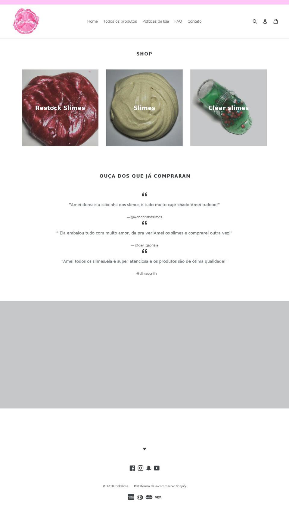 tinkslime.net shopify website screenshot