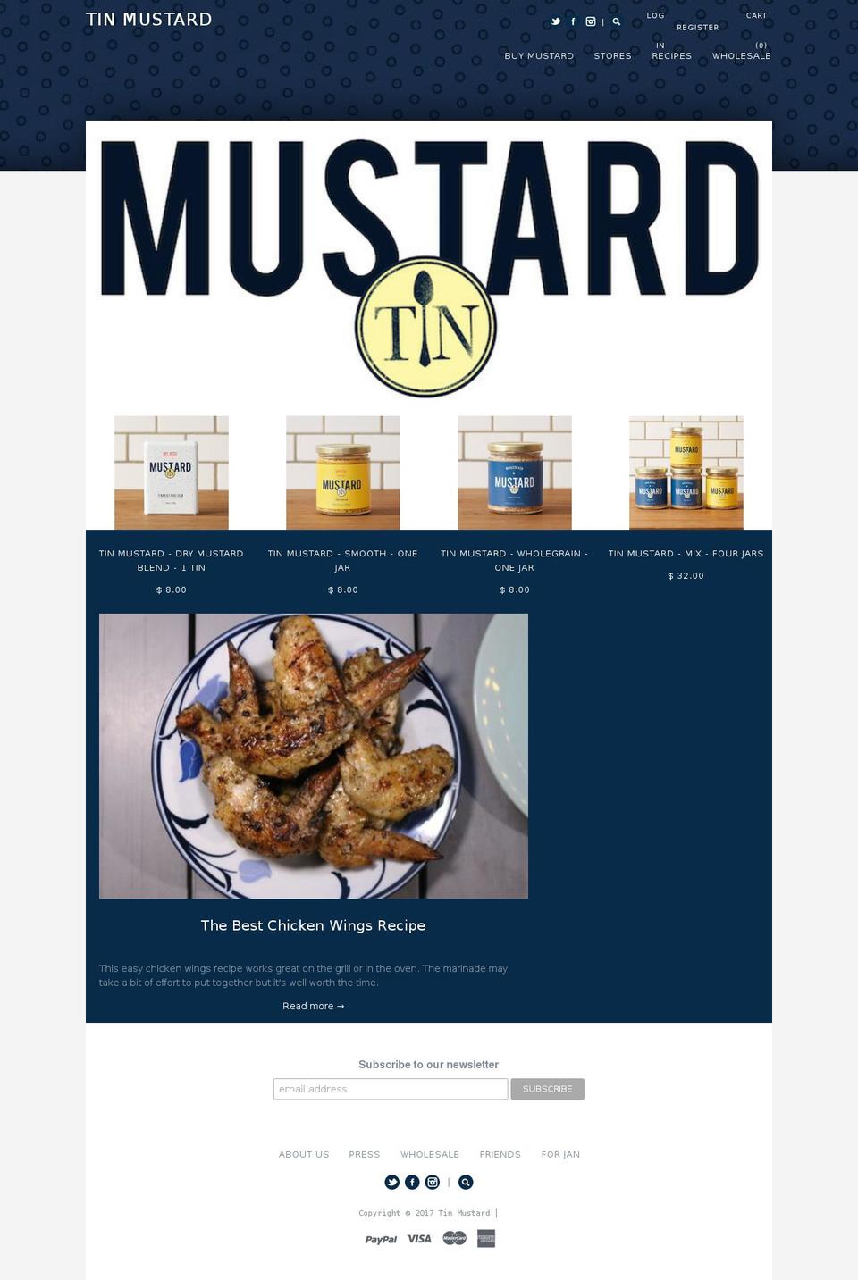 tinmustard.com shopify website screenshot