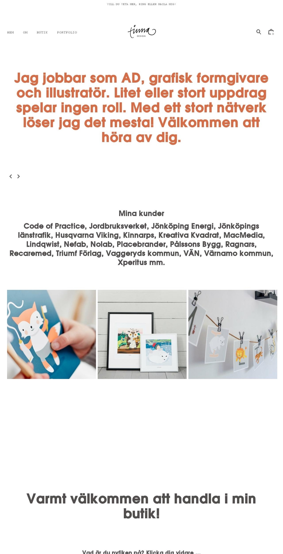 tinnadesign.se shopify website screenshot